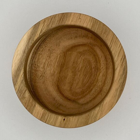 Small Natural Wood Bowl Rustic Salt Cellar Condiment Dish Jewelry Holder Decor - Picture 2 of 2